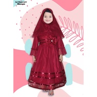 NCR - Gamis and Hijab Set for Children 3-5 years old / Cute Children's Ribbon Syari / Girls' Muslim 