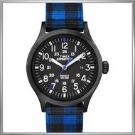 Timex Expedition Scout 40mm Watch, Green Dial, Silver Case, Brown Leather Strap.