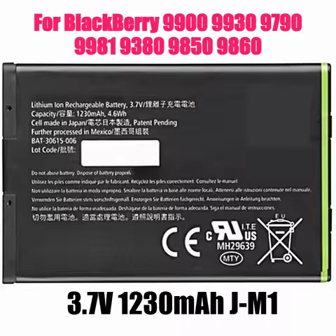 3.7V 1230mAh J-M1 JM1 Battery for BlackBerry 9900 9930 9790 9981 9380 9850 9860 Phone Battery
