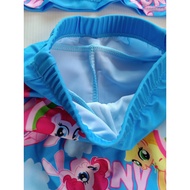 Children's Swimsuit Pony Pattern Blue Set Of 3 Pieces size: S (2-3y)/M (3-4y)/XL (6-7y)