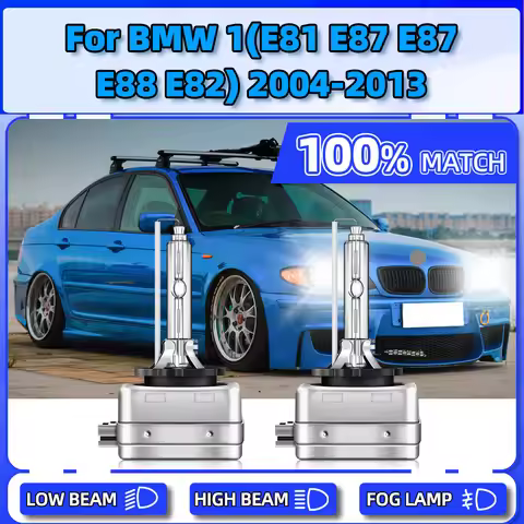 2PCS 35W HID Xenon Headlight 12V Auto Front Lamps 6000K White For BMW 1(E81 E87 E87 E88 E82) 2004-20