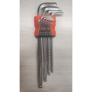 9pcs hex Allen key long ball point heavy duty 1.5mm - 10mm