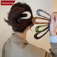 HOTWIND U-Shaped Hair Sticks Acetate Acrylic Hair Fork Hair Clips Fashion Hairpin Geometric Headwear