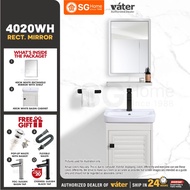 [VATER] 4020 S Aluminium Round Mirror White Bathroom Cabinet Basin Set Ceramic Sink With Shelf Set W