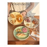 Pastel round ceramic divider plate