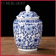 [finebluek7] Ceramic Ginger Jar Porcelain Jars Mandarin Gift Asian Ginger Jar for Countertop