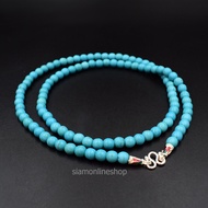 Stone Necklace - Turquoise สร้อยคอหิน เทอร์ควอยซ์ ขนาด 6 มม. by siamonlineshop