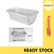 (5 PCS) CRYSTAL WRAP Rectangle Aluminium Foil Tray with Lid 4571-P