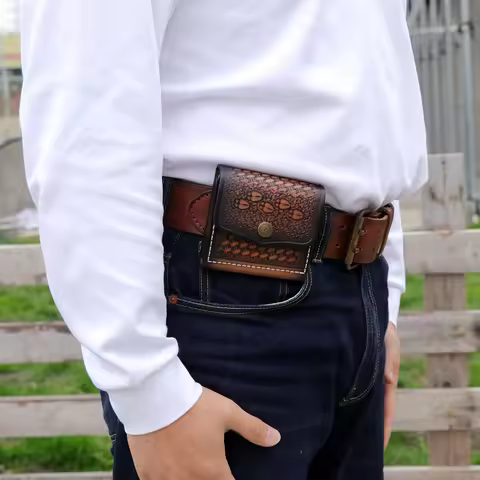 Tourbon Hunting Accessorie Leather Cartridges Ammo Pouch .22LR Ammunition Holder Shells Bullet 40 Ro