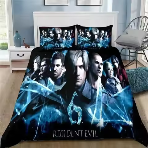 3D Print R/esident Evil Game Bedding Sets Twin Queen King Full Size Duvet Cover Pillowcase Bed Boys 