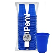 PAMI Colorful 7oz Plastic Party Cups [Pack of 100] - Disposable Drinking Glasses Bulk- BPA-Free Colo