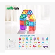 MNTL T19 (62Pcs) Colourful Magnetic Tiles Classic with Rainbow Colour or pastel color