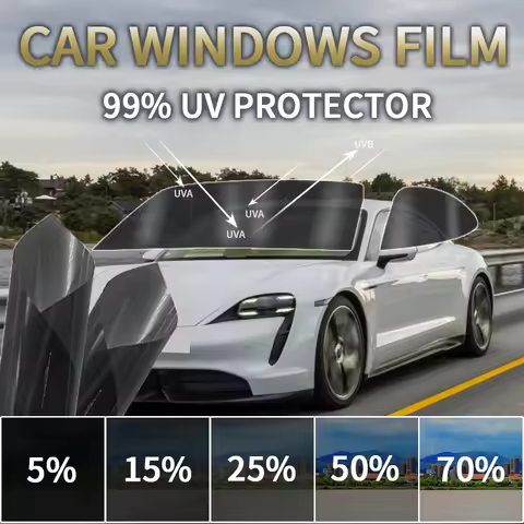 3/1M 5/15/25/50/70 Percent VLT Black Car Window Solar Film Protection Privacy Heat UV Block Scratch 