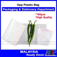 Packaging📦 100pcs Transparent OPP Plastic Bag Plastik Tudung Baju Kurung Odor Control Rubbish Sack L