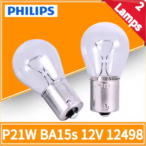 Philips 2 Lamps P21W S25 BA15s 1156 Vision Turn Signal Lamps Original Car Fog Bulbs Standard Reverse