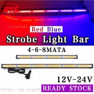 【Ready stock】led truck lights 24v 12v strobe light bar 15 modes emergency light bar flash waterproof warning light amber 4 6 8 cob truck Light