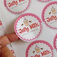 Bisa request 40 pcs ANTI air  WATERPROOF STIKER LEBEL STICKER LABEL MINUMAN JELLY MILK MINIMAL ORDER