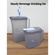 Tupperware Handy Beverage Drinking Set Handy Pitcher 2L (1)18.6cm(L) x 9.6cm(W) x 23.6cm(H)Picnic Pi