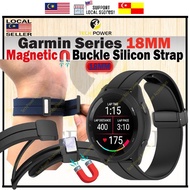 Garmin Watch Series Strap 18mm Magnetic Buckle Silicon Strap ,Tali Jam Garmin Forerunner 265S /255S 