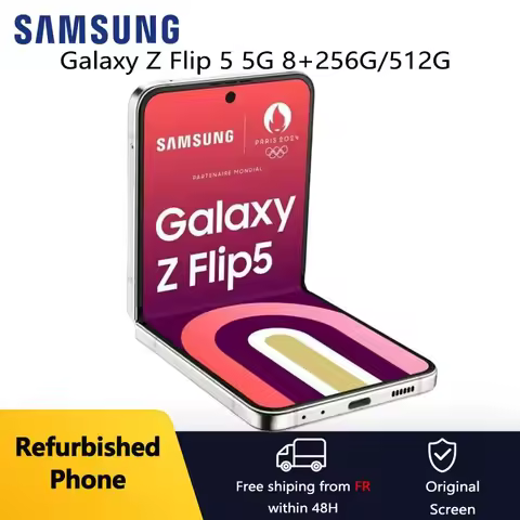 Refurbished Samsung Galaxy Z Flip 5 5G 6.7" F731U1 8+256/512GB AMOLED Unlocked Foldable Android Cell