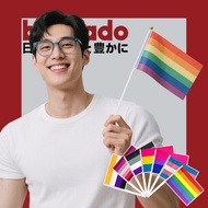 10PCS LGBT Flag Rainbow Flag Pride Flag Hand Waving 14*21cm Mini Small Holder Flags Pride Parade Ban