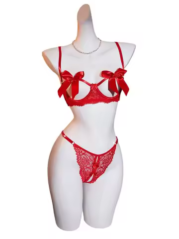 Western Hollow Out Bra See Through Open Crotch Panty For Women Female Hot Caliente Lingerie Underwea