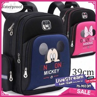 39cm Mickey Minnie School Bag Kids Waterproof Large Capacity Beg Sekolah Budak Beg Sekolah Perempuan