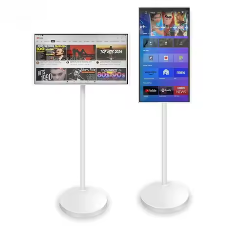 LED White Android12 OS Smart Portable TV for 5H Battery Wireless Touch Screen Full HD Resolution 128