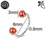 1 Pc G23 Titanium Nose Ring 20G Nose Piercing Crystal Septum Ring Lobe Earring Titanium Horns Nostri