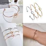 AOPHEKM Love Knot Bracelets Alloy Adjustable Simple Can't Tie The Knot Wedding Tie The Knot