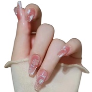 Thai Shop DD358 Fake Nails Modern Style Easy To Use 24 Pieces