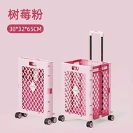 摺疊購物車4輪大號塑膠儲物箱小拉車行動式買餸拉桿車