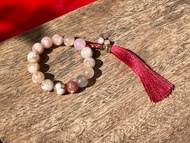 紅彩 - 櫻花瑪瑙流蘇手串(可客製修改)