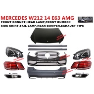 Mercedes w212 E63 AMG Facelift Conversion Bumper /Head Lamp /Tail Lamp /Grille /Skirt /Bonnet