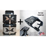 SMRT Box Motor X design Aluminium Top Box Heavy Duty Kotak Motosikal 36L 45L 55L Rak Lipat Peti