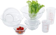 iwaki PS-BO-50N AGC Techno Glass, Heat Resistant Glass, Round, Set of 5, Includes Measuring Cups, Mi