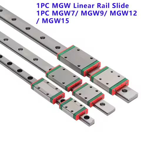 MGW7 MGW9 MGW12 MGW15 L 100-1000mm Miniature Linear Guide Rail 1PC MGW Linear Guide+1PC MGW Carriage