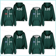 XS1 Squid Game 2 number 456 120 246 388 333 Hoodie Anime Sweatshirt Unisex Long Sleeve Top XS1