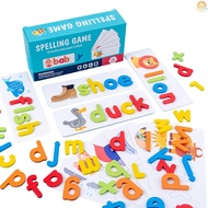 Wood Spelling Words Game Letter Recognition Card Montessori Puzzle STEM Early Educational Toy for Ag