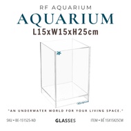 Vertical Cylindrical Mini Fish Tank 15x15x25cm Raised Bottom 2cm | RF Aquarium