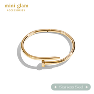 Miniglam Dakota Metallic Nail Bangle Bracelet กำไลข้อมือตะปูสเตนเลสสีทอง