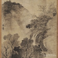 Mountainscape Calligraphy and Painting Vintage Streams Leisure Picture Bridge Copying Ancient Hangin