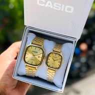 CASI0 Vintage Couple set A183 Stainless Watch Waterproof Fashion Clasp Watch A138 Golden Watch [Read