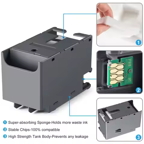 T6715 T6716 Maintenance Box Waste Ink Tank For Epson WorkForce Pro C5790 M5299 M5799 ET-8700 WF-C529