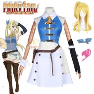 Anime Fairy Tail 100 Years Quest Lucy Heartfilia Cosplay Costume Wig Skirt Uniform Stickers Hairpin 