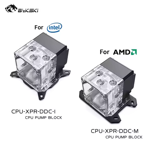 BYKSKI CPU Block Pump Reservoir Combo, CPU-XPR-DDC-I M Integrated AIO PWM Pump Water Cooler for Inte