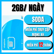 ( 1 TỶ GB INTERNET ) Sim Data 5G Vinaphone SODA Tặng 2GB/Ngày Miễn Phí Sử Dụng Mạng Xã Hội 1 Tỷ GB K