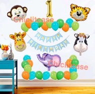 Paket set balon zoo animal ulang tahun dekorasi party pesta jungle