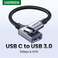 UGREEN สายชาร์จ USB C เป็น USB 3.0 OTG พร้อมสายถักไนลอนสำหรับ MacBook Pro 2020/2019/2018, MacBook Air/iPad Pro 2021 2020, Dell XPS, Galaxy Note20 Ultra S20 Model: 70889