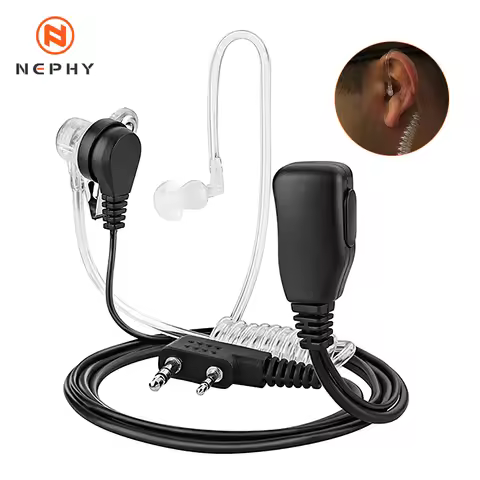 Walkie Talkie Acoustic Air Tube Headset 2 Pin PTT Earpiece Earphone For Baofeng UV-5R BF-888S UV-21 